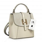 Rucsac tip geanta de dama, din piele naturala, DiAmanti Fausta Beige